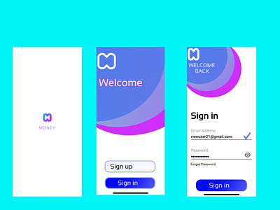 Landing page for MONEY design logo ui ux