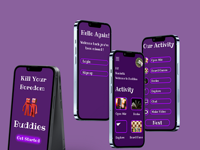 Buddies app design typography ui ux