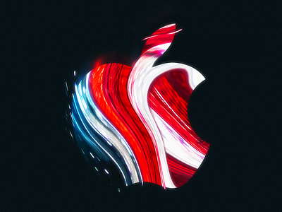 Apple with Feeling american apple blue branding design droplets flag logo paint red texture