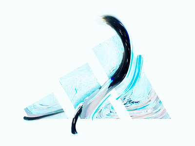 Adidas with Feeling blue branding color design digital logo paint sports spread squish swoosh texture