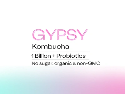 Gypsy Kombucha Brand Identity air brush alcohol beer bottle brand identity branding colorful design fruit fun illustration kombucha label logo minimal modern packaging