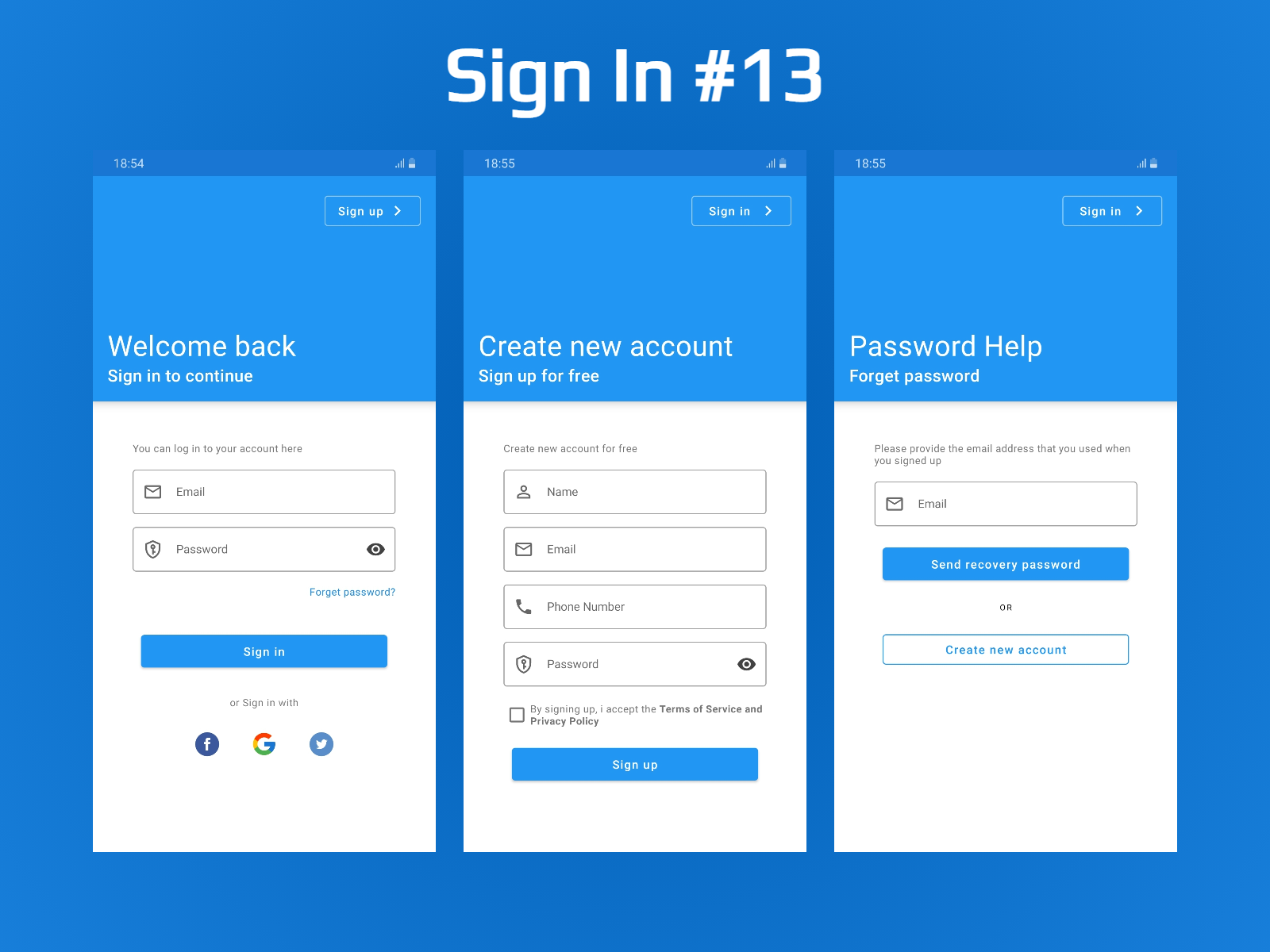 Sign In Material Design Template by Javax West on Dribbble