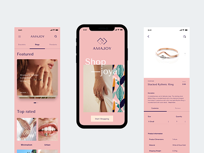 Amajoy Mobile Website design jewelry typography ui ux