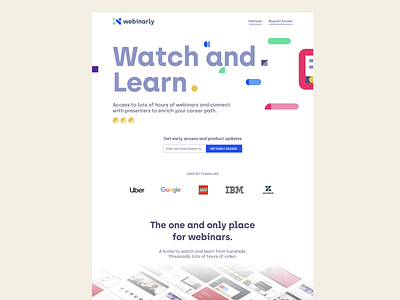 Webinarly's new landing page explorations