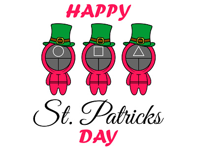 Saint Squidricks colorful day design illustration logo patrick patricks saint squidgame st.patrick trio typography vector