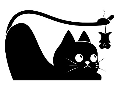 Сats and mice black and white bw cat game illustration mouse typography vector