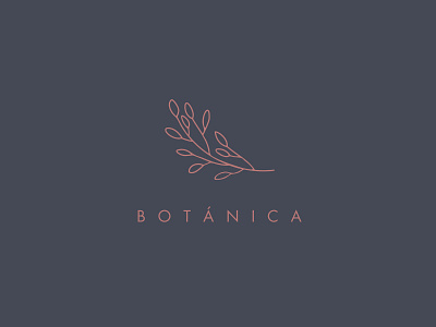 Botánica botanical branding flat icon line logo logo logotipe minimal thin font thin line typography vector