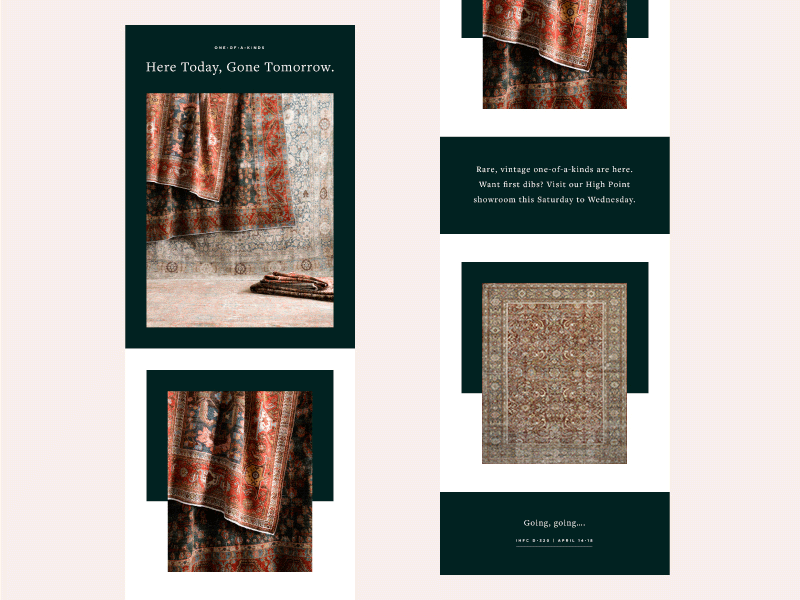 one-of-a-kind rug e-blast email layout loloi rugs rugs typography ui