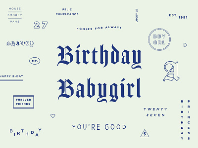birthday card layout typography