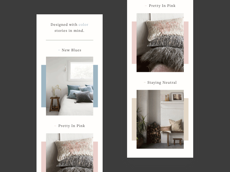 e-blast ...again email layout loloi rugs pillows typography ui