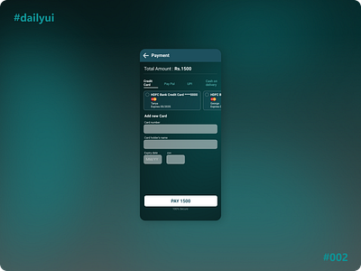 Credit Card checkout form - #dailyui #002 002 dailyui dailyui002