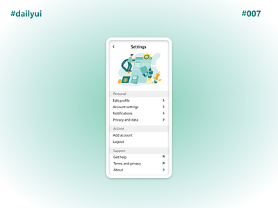 Settings - #dailyui #007 007 dailyui dailyui007 design illustration ui ux