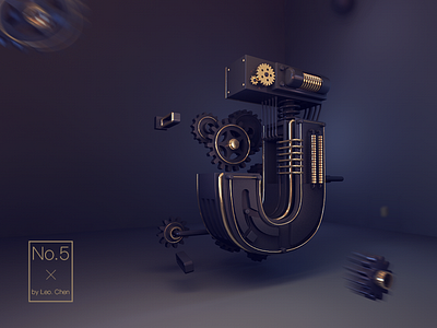 Metal font 3d，c4d，font still life，exercises