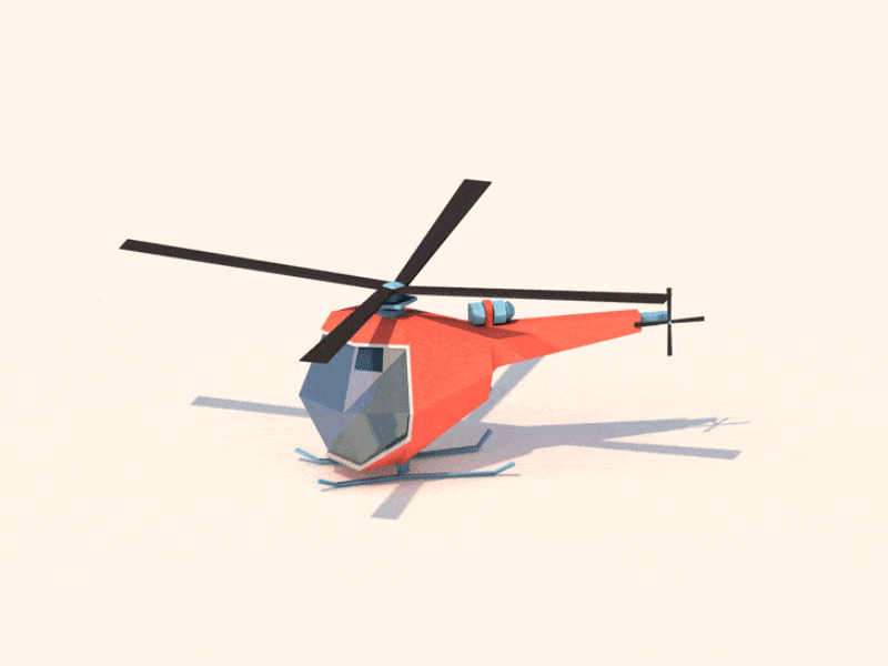 Helicopter 3d art gif motion graphic