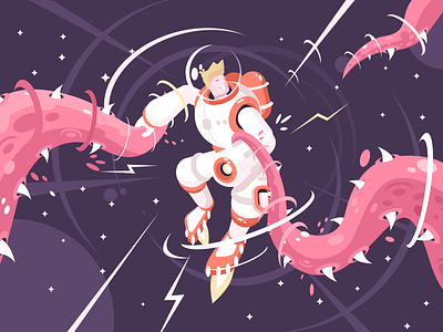 REbound a kit8 Astronaut flat vector illustration flat illustrator rebound vector