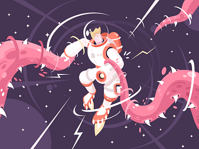 REbound a kit8 Astronaut flat vector illustration