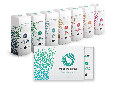 YouVeda Subscription Packaging branding illustration packaging