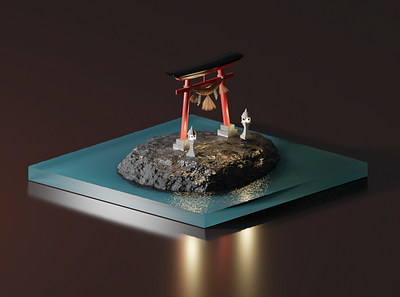 Torii x Blender. 3d blender illustration