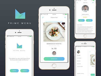 Prime Menu - Food Ordering App chef food food app food ordering food ui gradient interaction ui ui ux ux