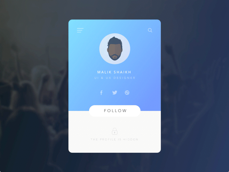 Profile Page Interaction and Animation