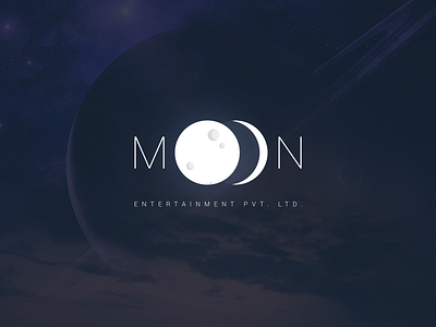 Moon Logo brand branding dark flat logo mobile moon print sky web white