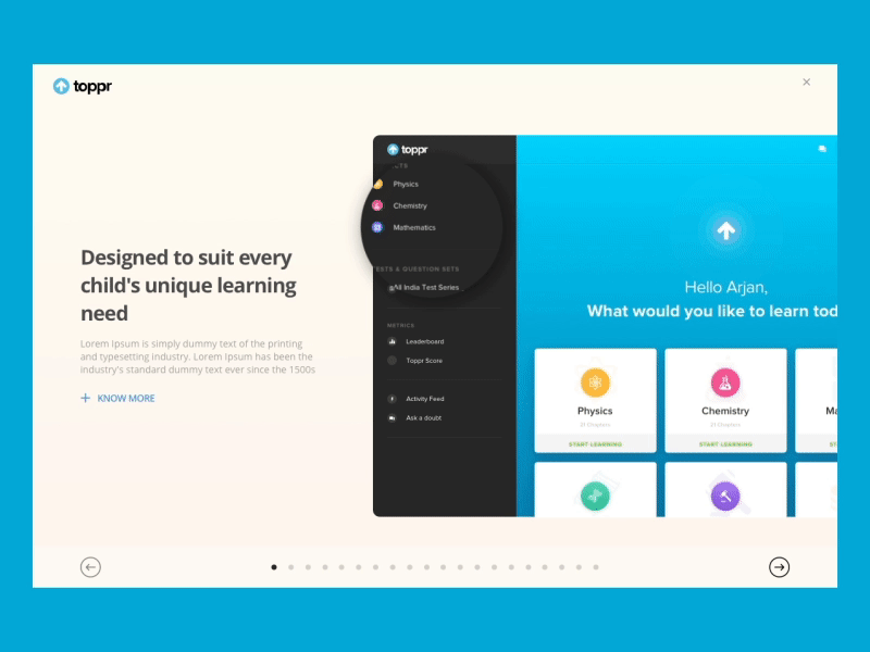 Help Center for Student education help onboarding student study toppr ui ux