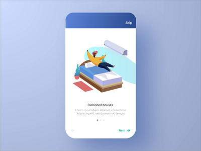 Onboarding for a co-living app animation app branding coliving colors design gradient illustration interaction living product product design ui ux