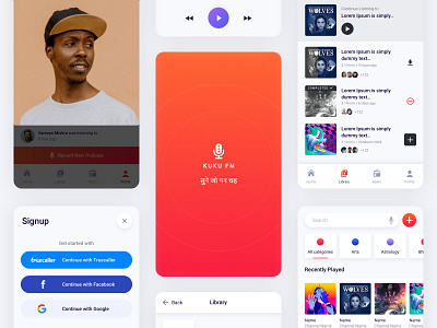 Kuku FM - Podcast App animation app branding design gradient interaction live music music app podcast podcasting product product design ui uiux ux