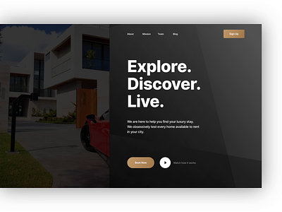 Explore. Discover. Live animation branding design gold gradient home house interaction luxury product product design ui uiux ux viila website