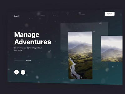 Travel Website - Exploration animation branding design gradient ice interaction landing product product design snow snowflakes typography ui uiux ux web website website concept