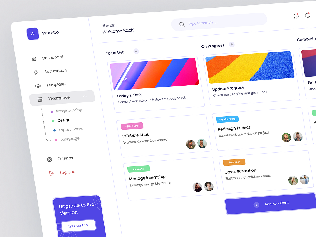 🔮Wumbo - Dashboard Project Collaboration Tool by Andri Setiawan for ...