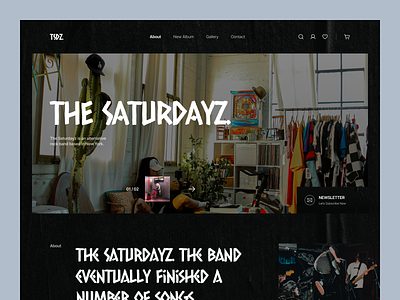 The Saturdayz. - Band Profile Website alternative band bigtypography clean dark indie landing landingpage music rock slab slabdsgn ui uiux uiuxdesign ux website