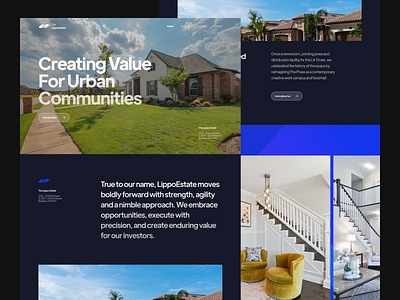 Lippo Estate - Real Estate Landing Page & Responsive (Dark-Mode) big clean dark darkmode estate hotel landing landingpage layout realestate room slab slabdsgn strong ui uiux uiuxdesign unique ux website