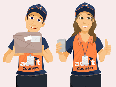 Mascots for couriers design illustration vector