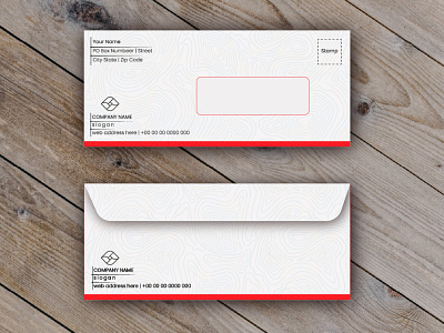 Corporate stationery envelope with window paper