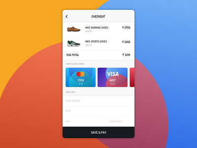 DAILY UI #002 Card Checkout 002 add card card checkout daily ui dailyui order pay payment review saved cards