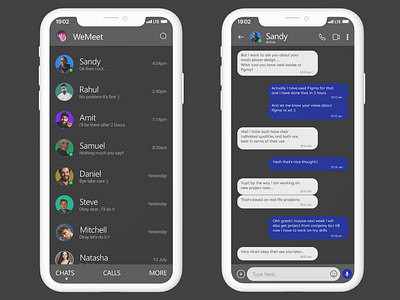 Messaging app (Dark mode) 3d design graphic design ui ux