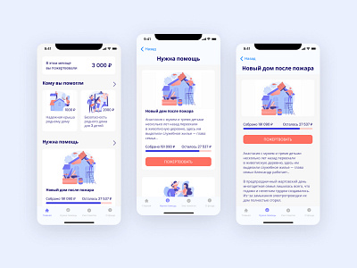 Mobile app for charity fund app design ui ux