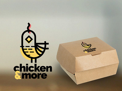 Chicken & More restrurant logo in Illustrator branding logo ui vector