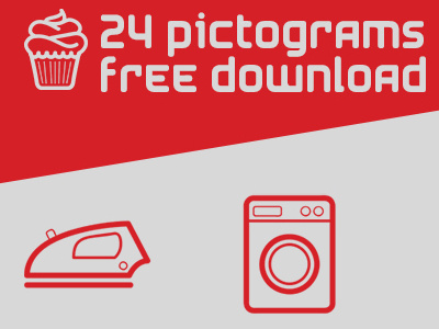 24 Pictograms free download flat free icons line art pictograms