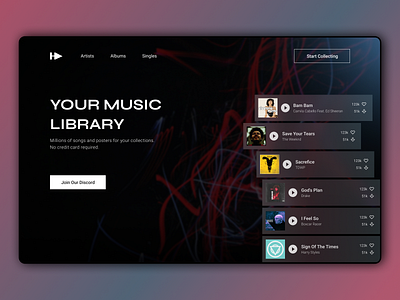 Music Web App app design product design ui ux web design