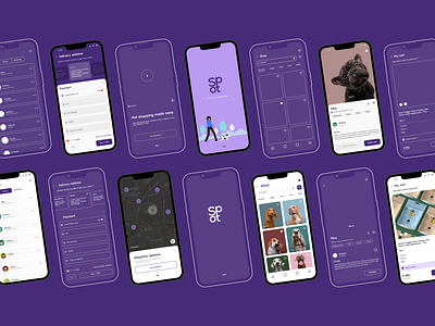 Spot - Product Design adoption android branding foster pets interface interfacedesign ios mobile app design onboarding pet adoption product design ui user ux uxuidesign wireframe