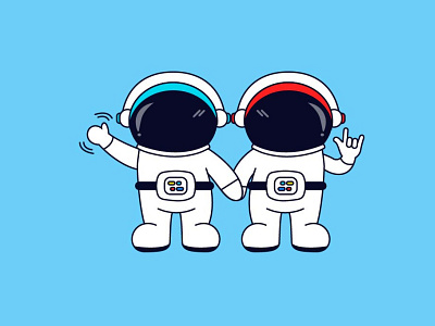 Astronaut Brothers astronaut drawing astronaut illustration cartoon design cute illustration illustration mascot illustration space illustration vector illustration