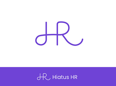 Hiatus HR branding h letter logo design h logo design hr logo design minimalistic logo monogram purple logo simple logo design wordmark wordmark logo