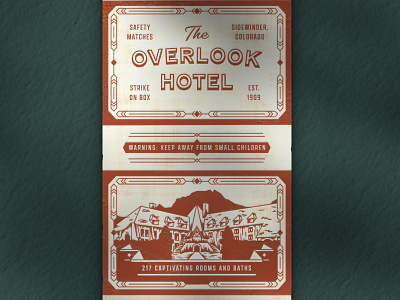 The Overlook Hotel Matchbox gritty horror hotel letterpress matchbook matchbox overlook vintage