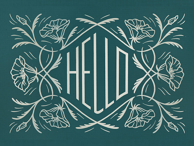 Hello Poppies florals hand lettering hello pattern poppies