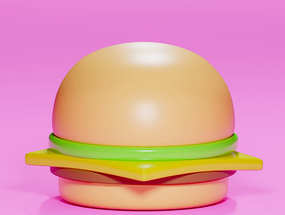 Burger 3d animation blender branding design graphic design illustration low poly ui
