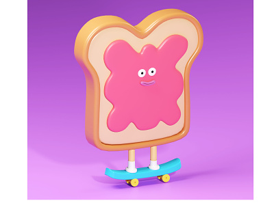 Doddle bread 3d animation blender branding design graphic design illustration logo low poly ui