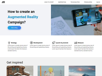 How to create AR  page - web design , branding, logo