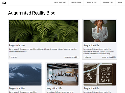 Augmented reality - blog page